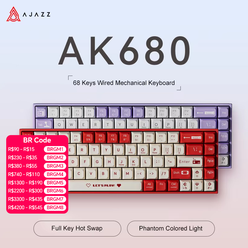 Gaming Keyboard Blue Switches - AJAZZ AK680 65% Wired Gaming Mechanical