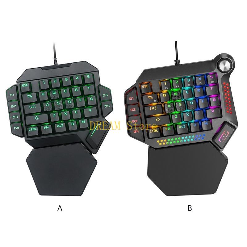 Gaming Keyboard Half - Single Hand RGB Luminous Backlit for