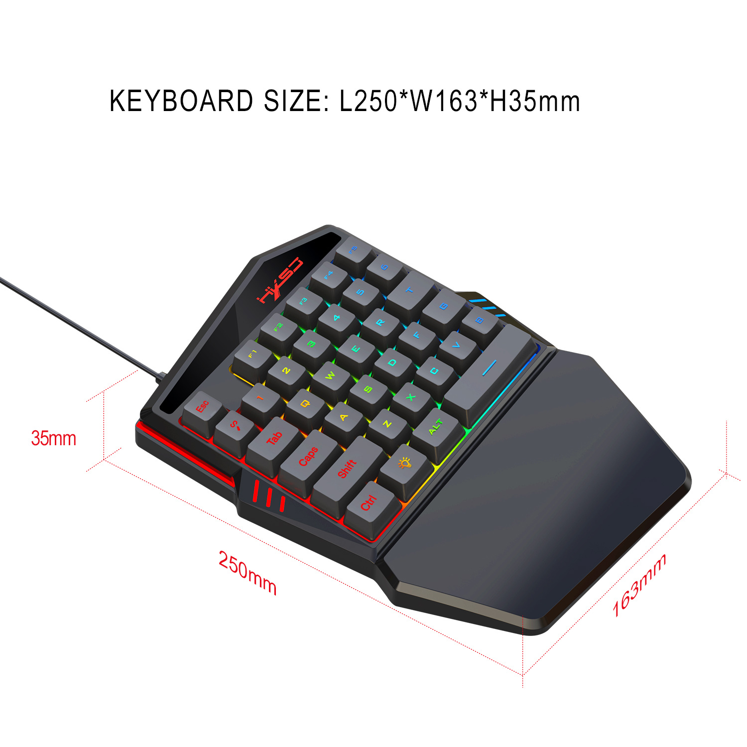HXSJ V100 V100-2 35 Key Gaming - Gaming Keyboard Half ulasan dan harga