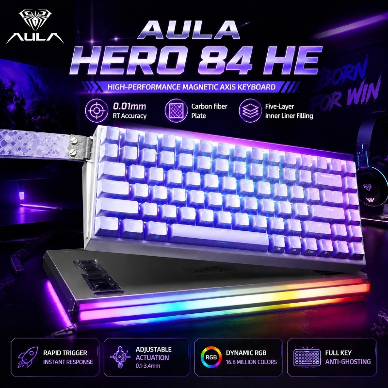 AULA HERO84 Magnetic Gaming Me - Gaming Keyboard Mechanical ulasan dan harga