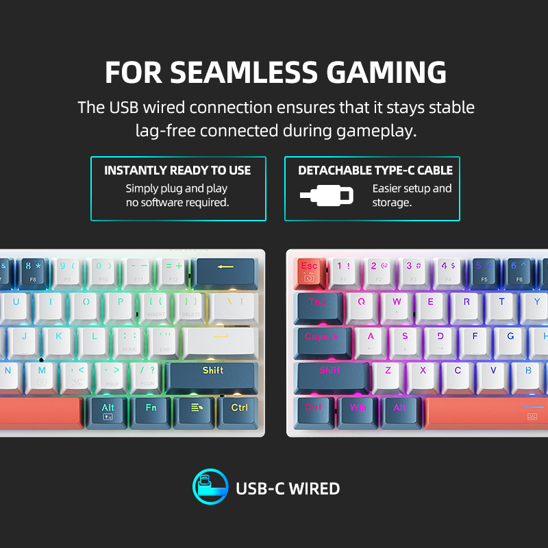K500-B61 Machenike Mini Mechan - Gaming Keyboard Blue Switches ulasan dan harga