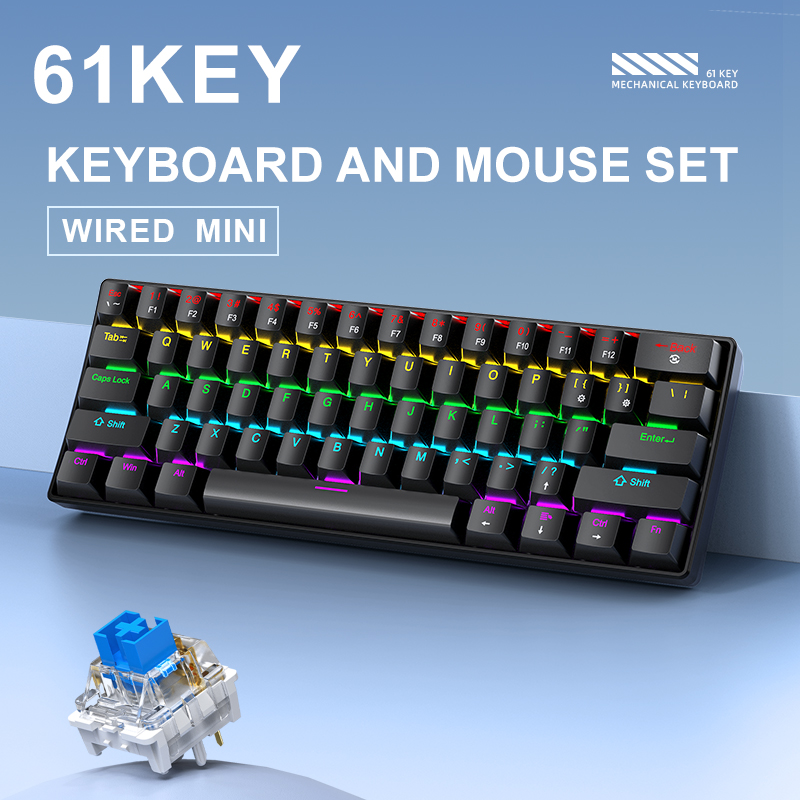 APAYADO K61 Mini Mechanical Ke - Gaming Keyboard Blue Switches ulasan dan harga