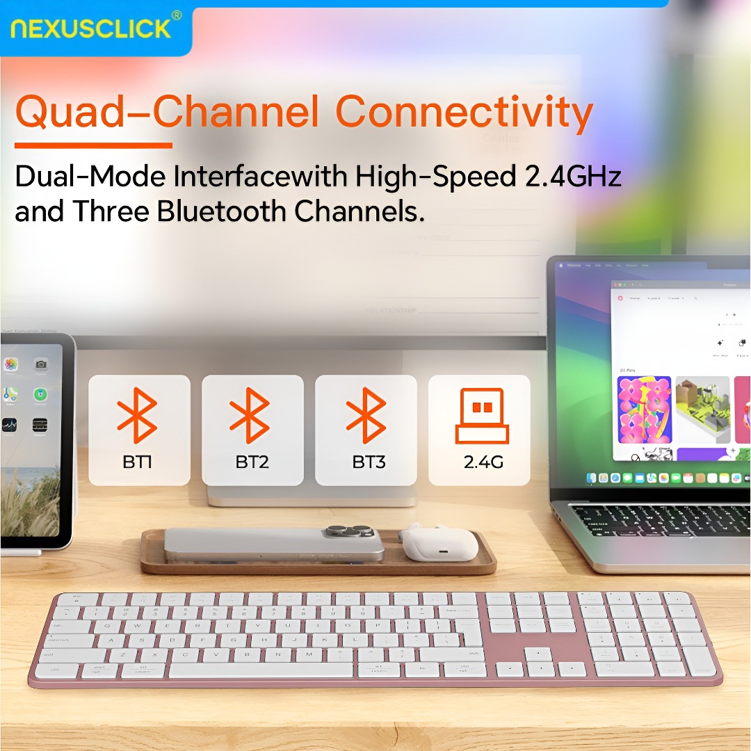 NexusClick Rechargeable Wirele - Gaming Keyboard That Is Quiet ulasan dan harga