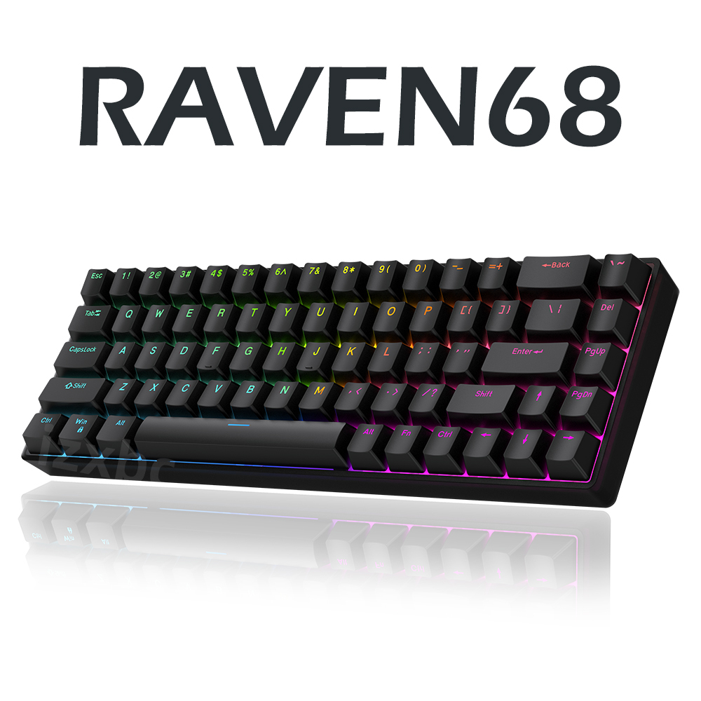 Raven68 Wired Mechanical Keybo - Gaming Keyboard Half ulasan dan harga