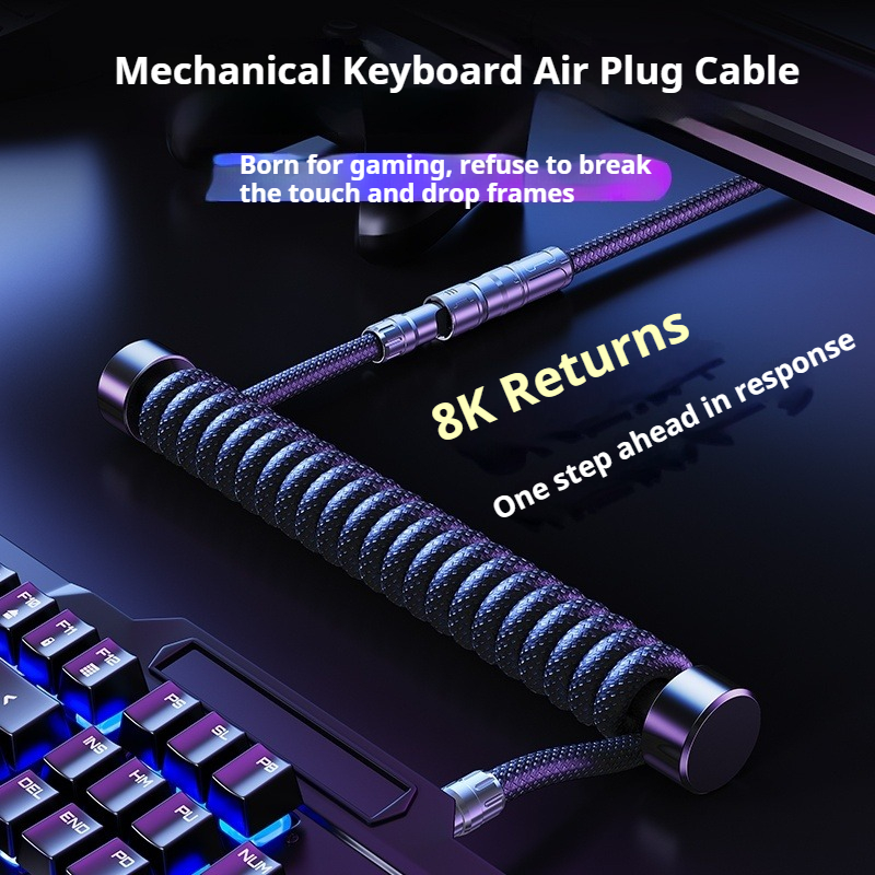 Eary 1.2m Coiled Keyboard Cabl - Gaming Keyboard Types ulasan dan harga