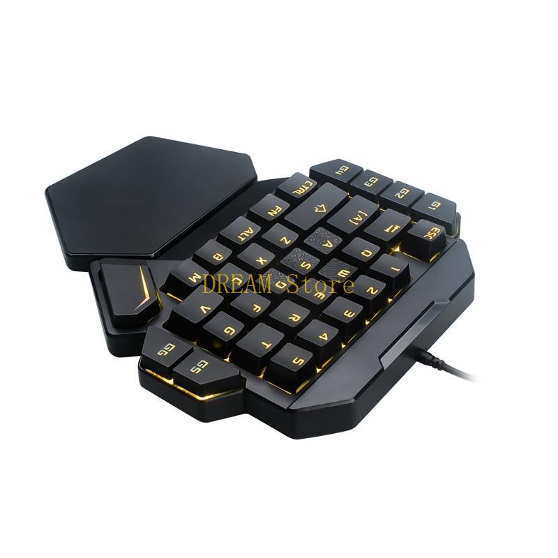 Single Hand RGB Luminous Backl - Gaming Keyboard Half ulasan dan harga
