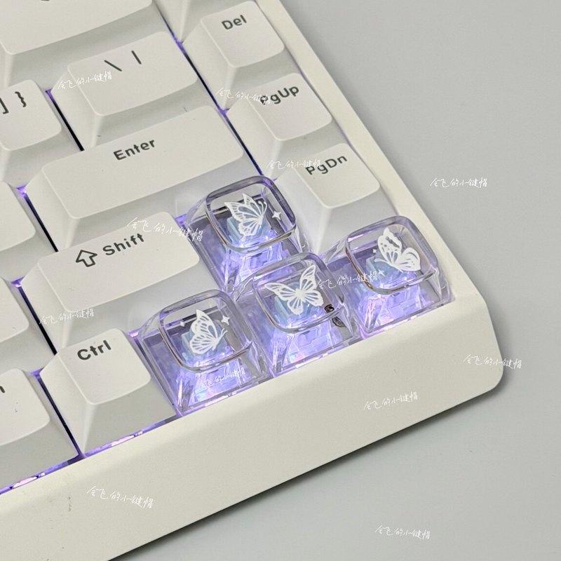 Transparent Butterfly Themed K - Keyboard Gaming Transparent ulasan dan harga