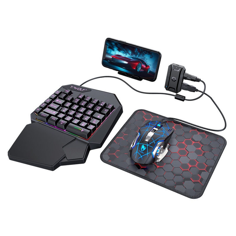 T-Wolf Tf950 5 In 1 One Handed - Gaming Keyboard Half ulasan dan harga