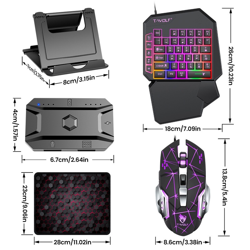 T-Wolf Tf950 5 In 1 One Handed - Gaming Keyboard Half ulasan dan harga
